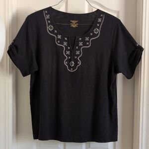 Northcrest Women's Plus Black Short Sleeve Sz2X EUC